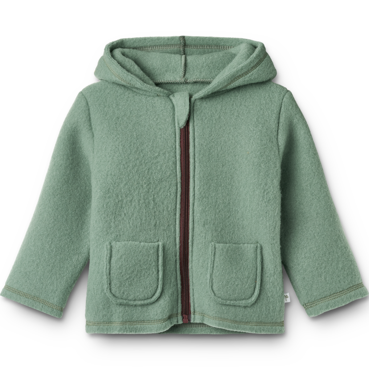 Bamsejakke i børstet uld - Agave