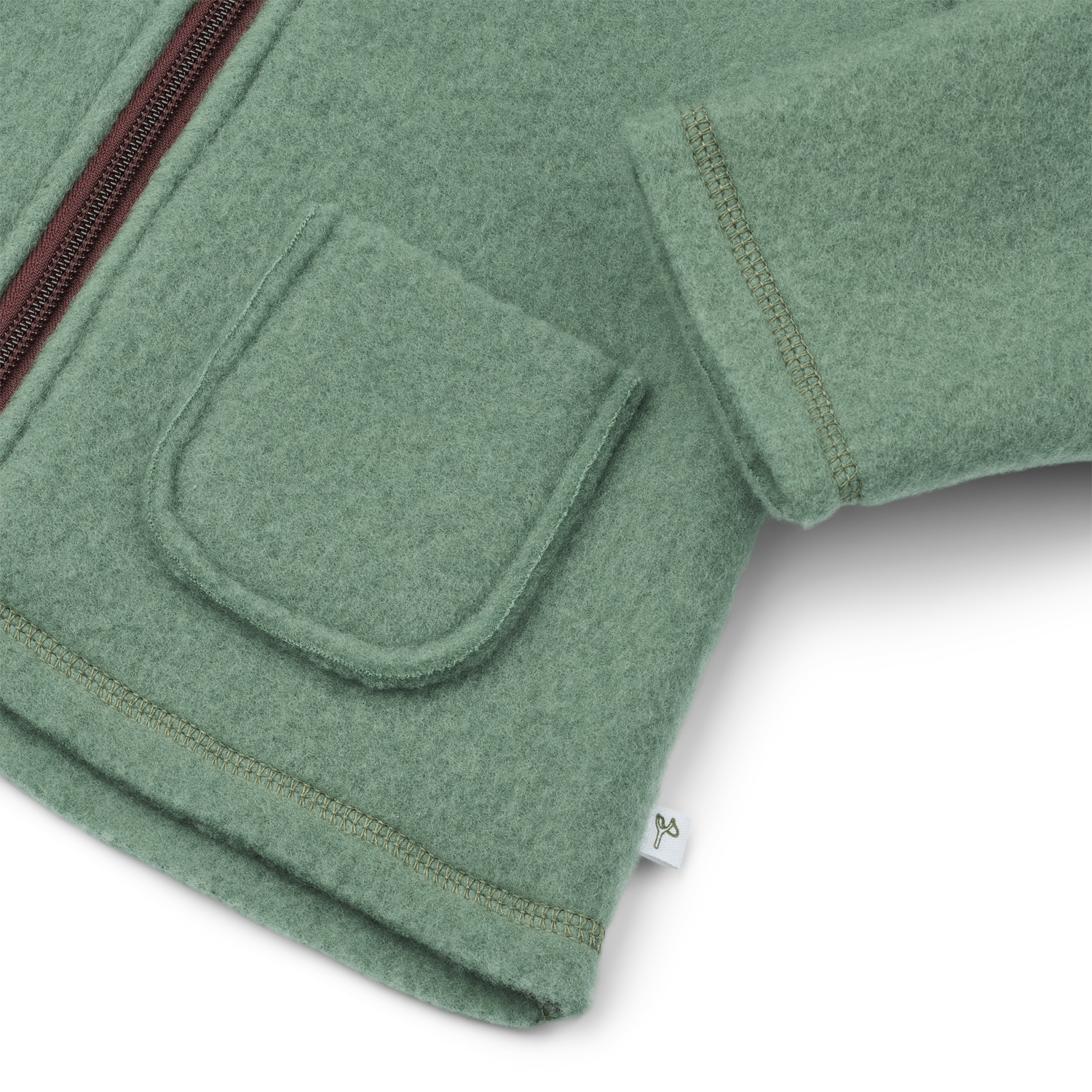 Bamsejakke i børstet uld - Agave