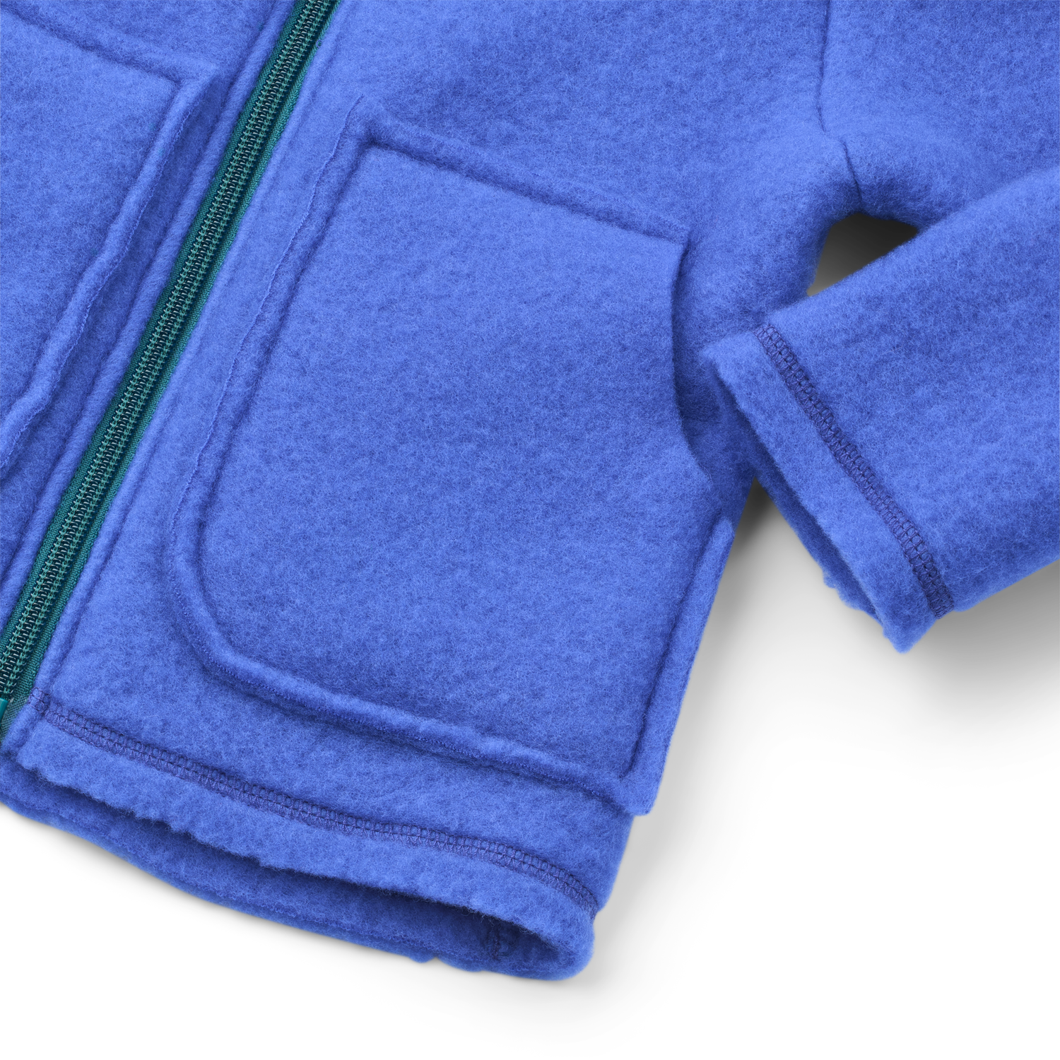 Jakke Zipper i børstet uld - Ocean