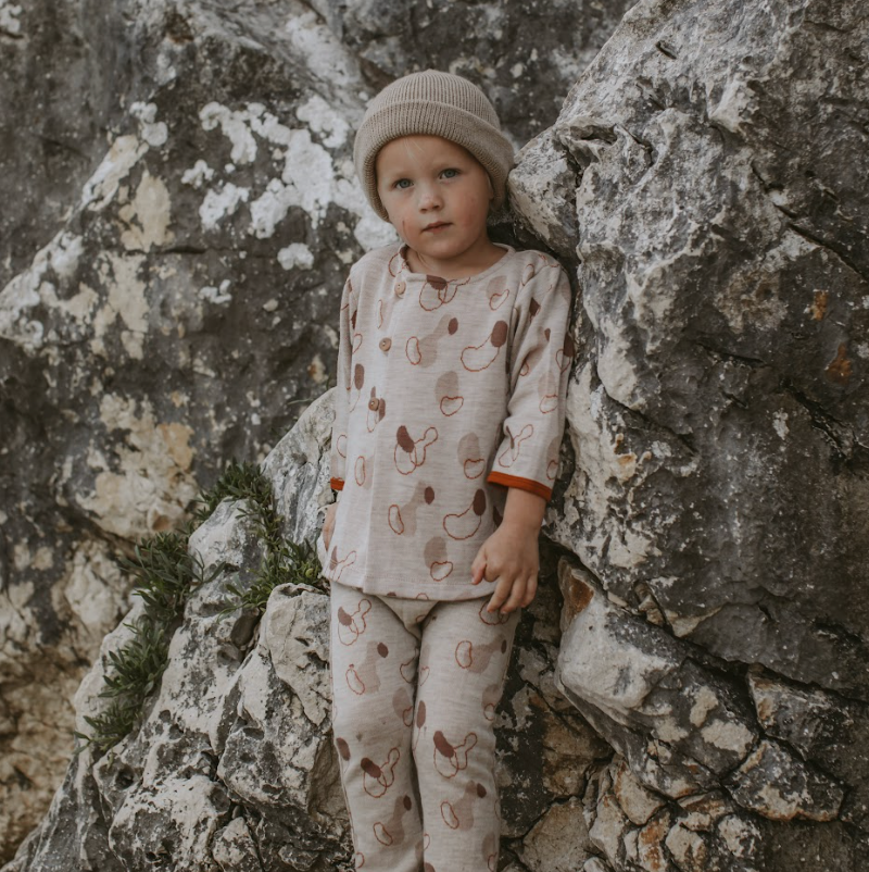 Merino sæt i Vandpytte Print