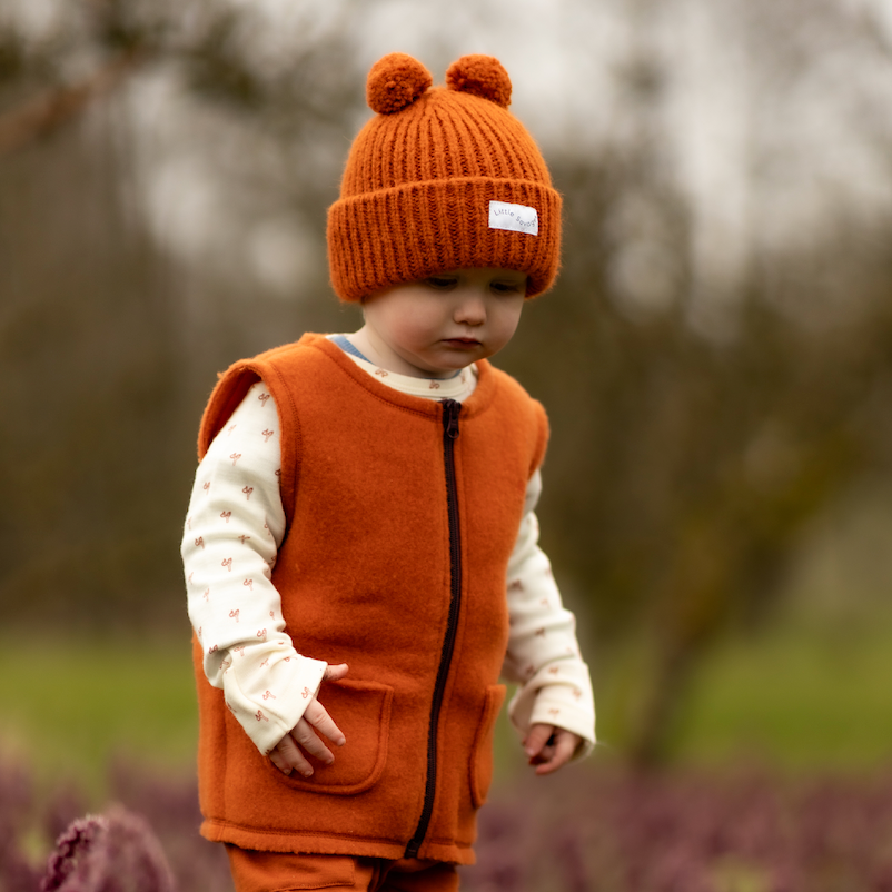 Vest i børstet uld - Rust