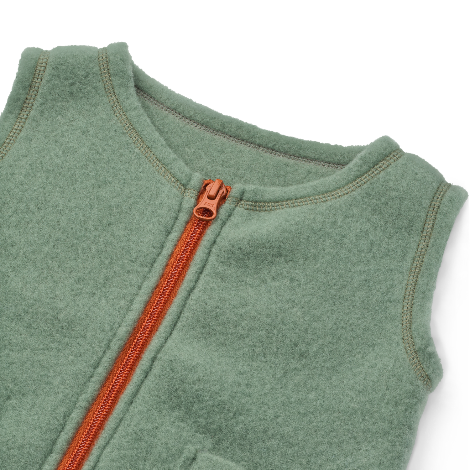 Vest i børstet uld - Agave