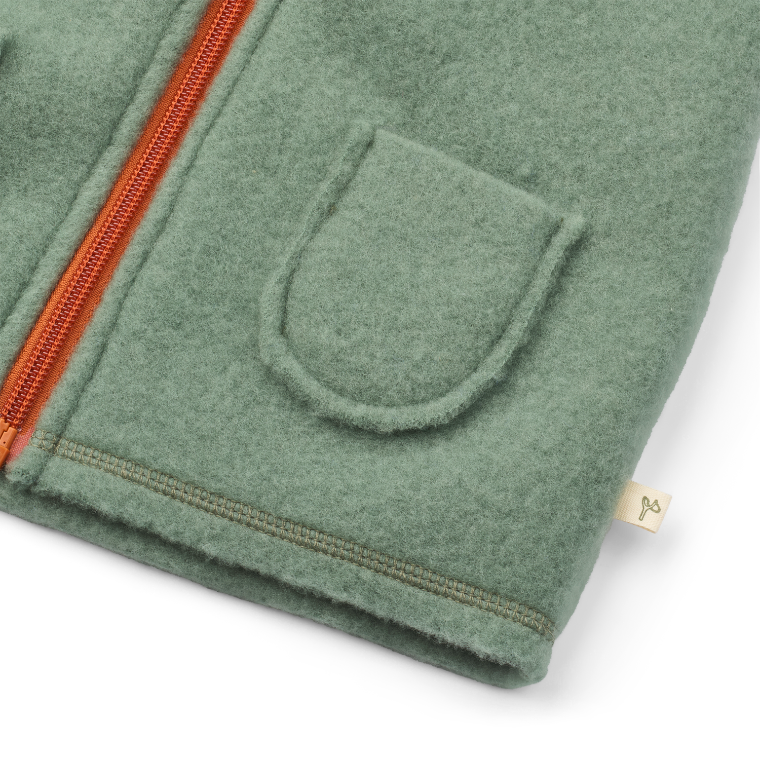 Vest i børstet uld - Agave