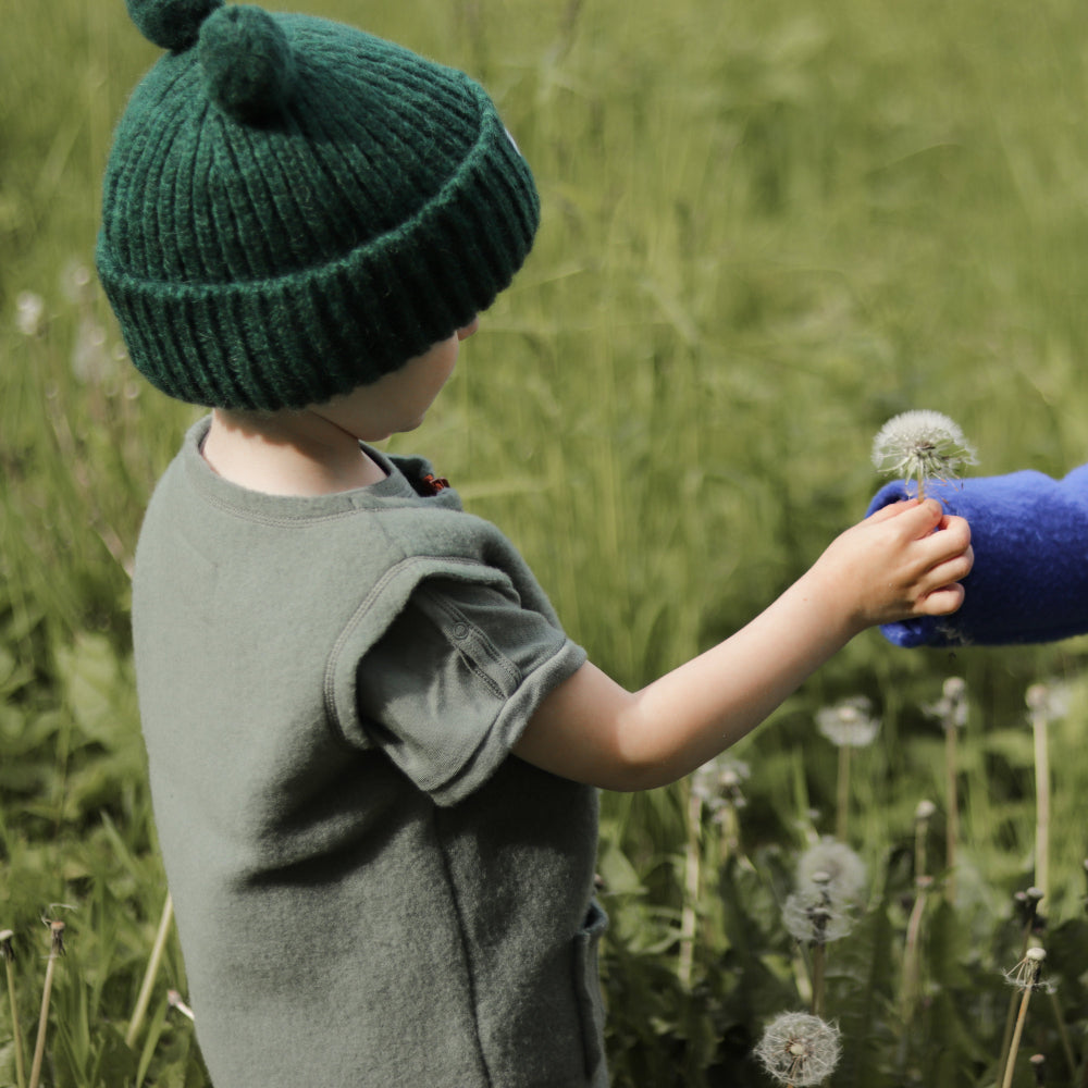 Vest i børstet uld - Agave