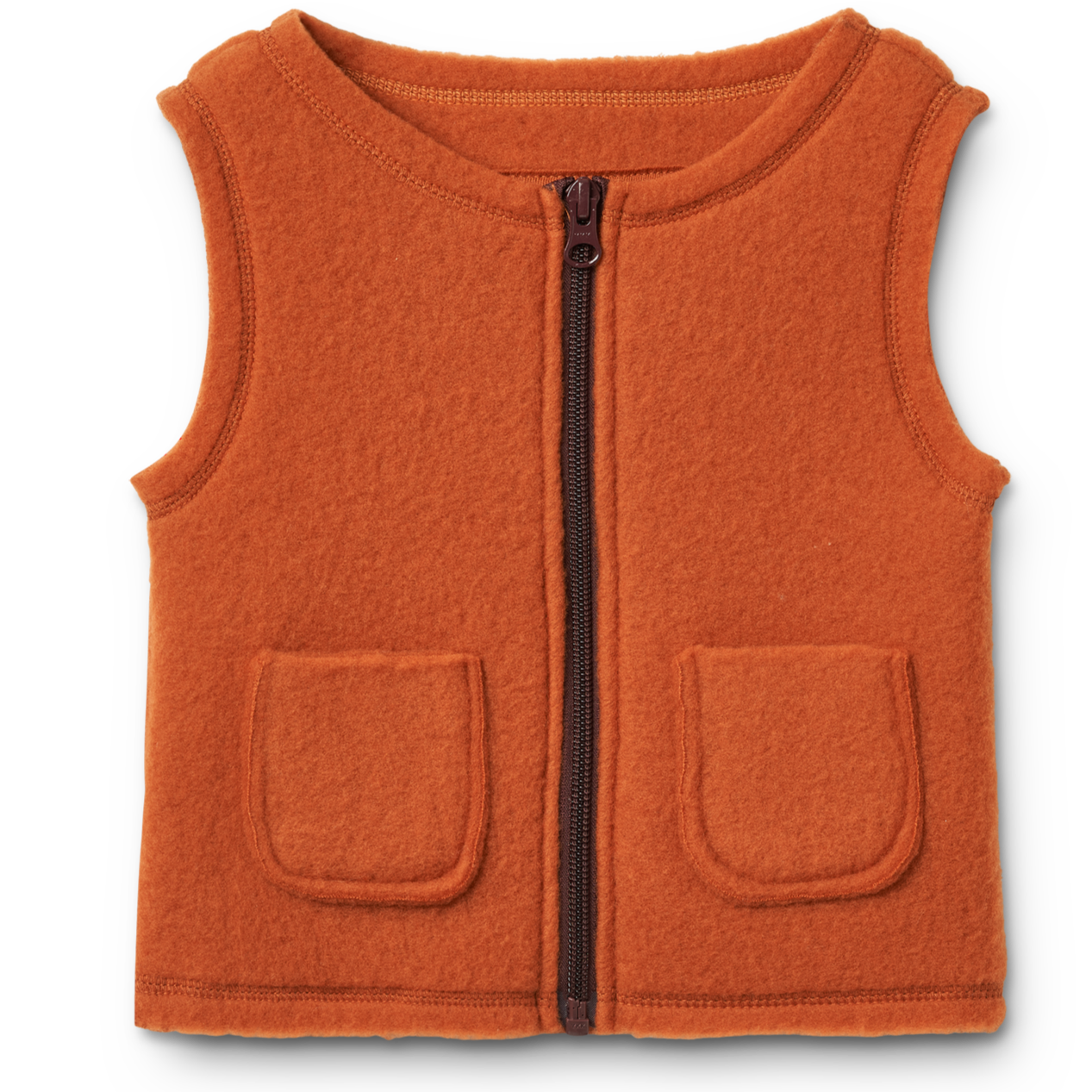 Vest i børstet uld - Rust