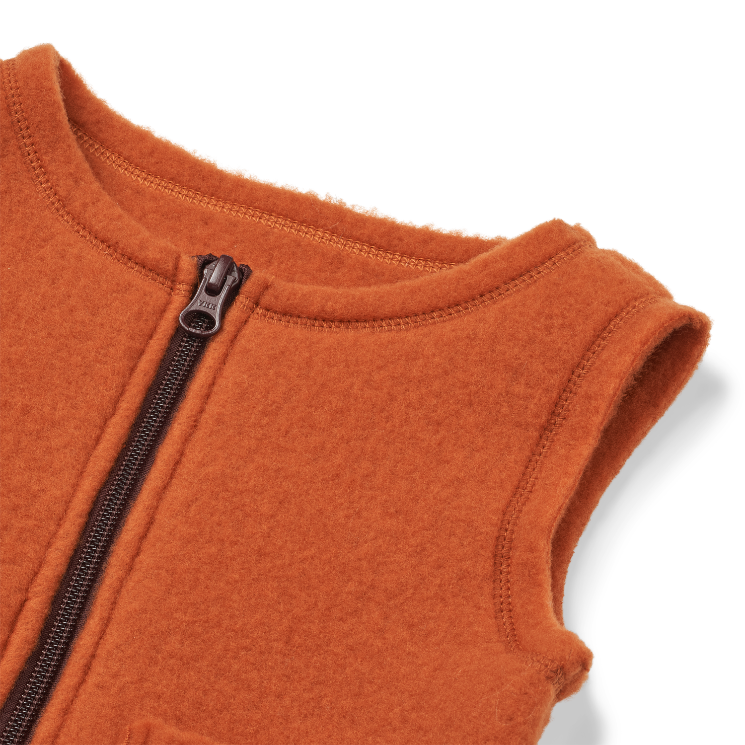 Vest i børstet uld - Rust