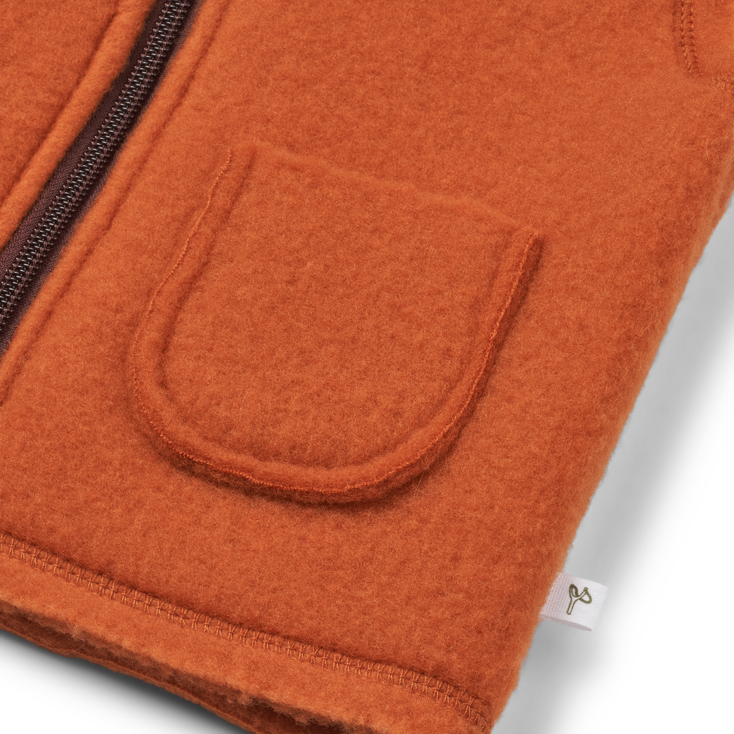 Vest i børstet uld - Rust