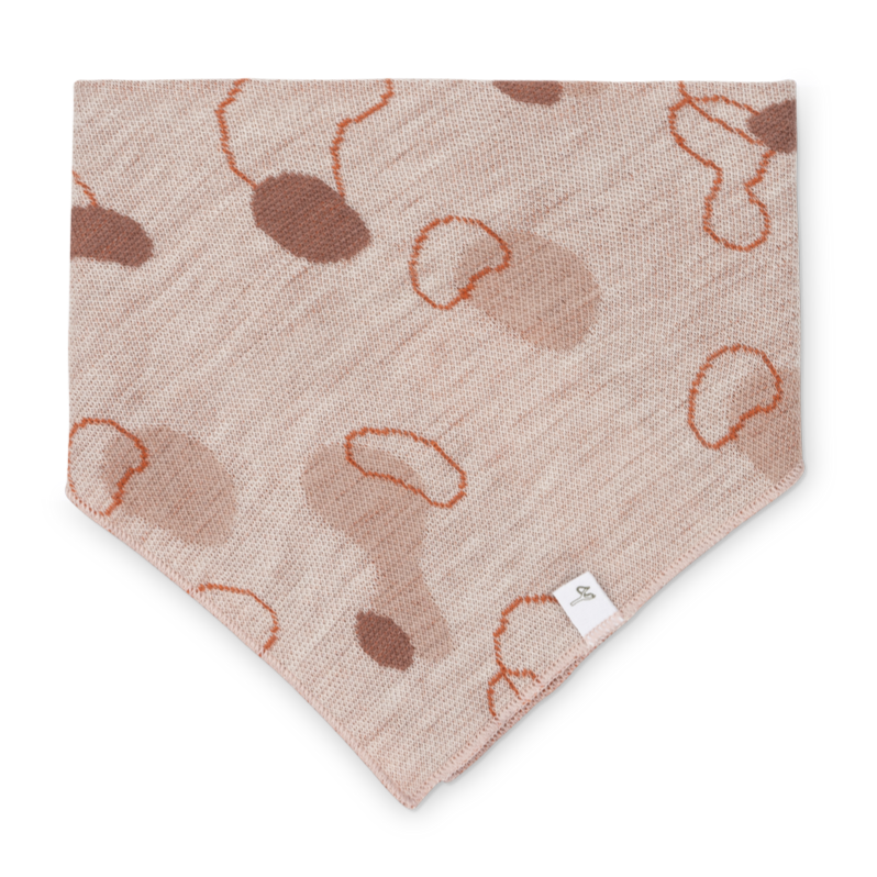 Bandana Bib i merinould - Puddle Rust