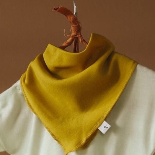 Bandana Bib i merinould - Mustard