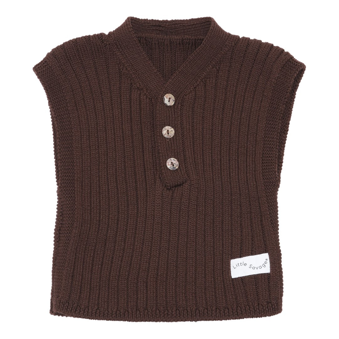 Strik Vest - Chocolate - kommer til April