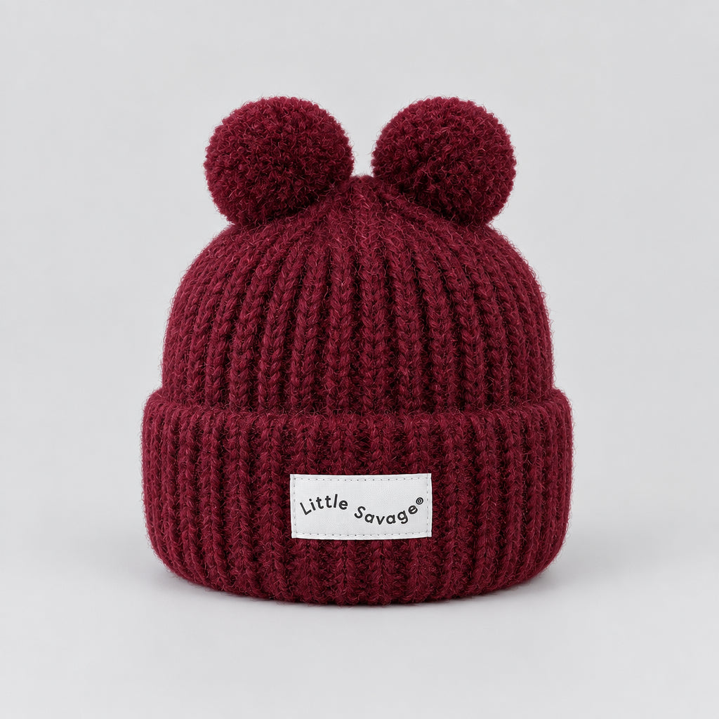 NEW - Alpaca hue m. pom pom - Bordeux
