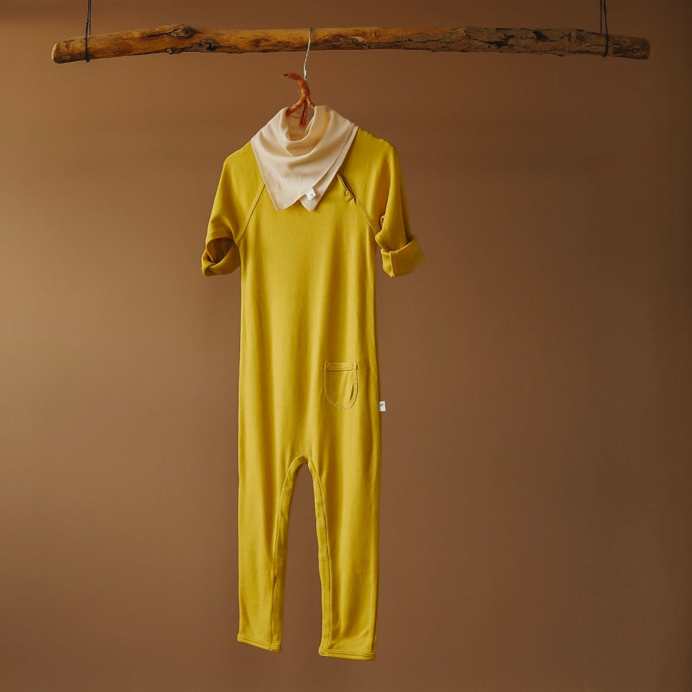 Heldragt med raglan - Mustard. Kommer snart