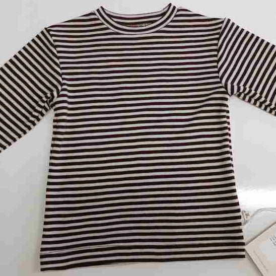 Langærmet T-shirt - Coffee Stripe (kommer september)