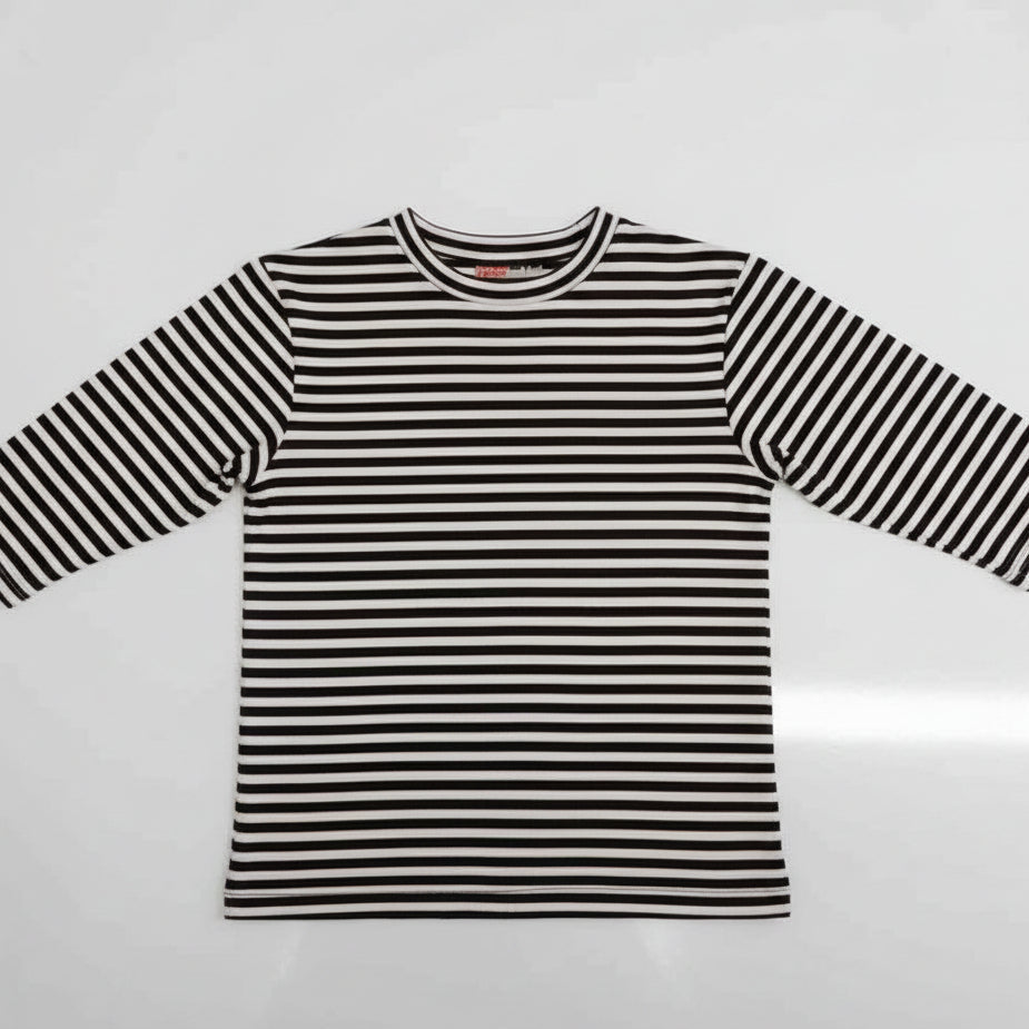 NEW ! Langærmet T-shirt - Coffee Stripe