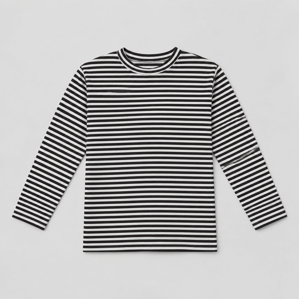 NEW ! Langærmet T-shirt - Coffee Stripe